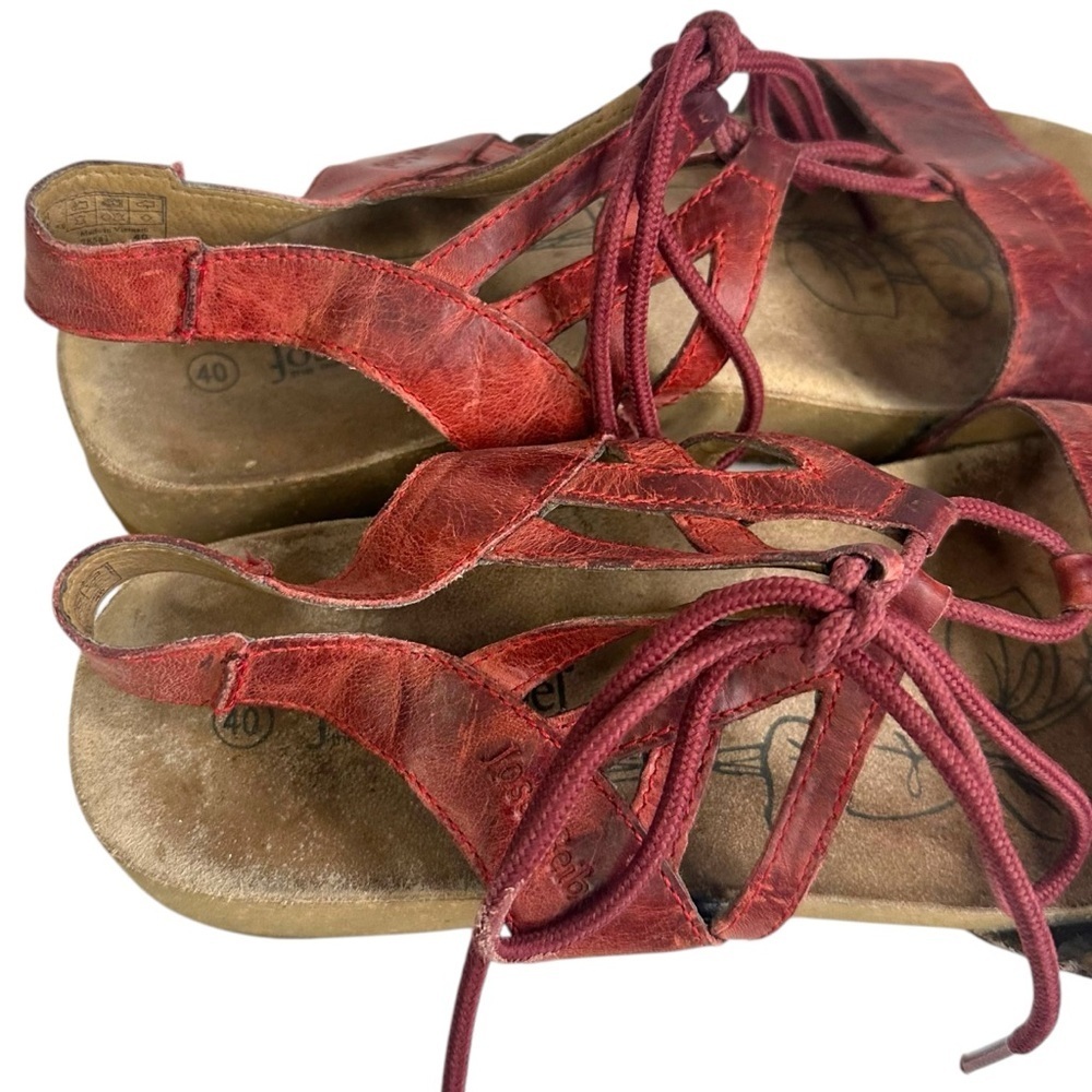 Josef Seibel Tonga Burgundy Red Sandal Size 40 - Picture 5 of 10